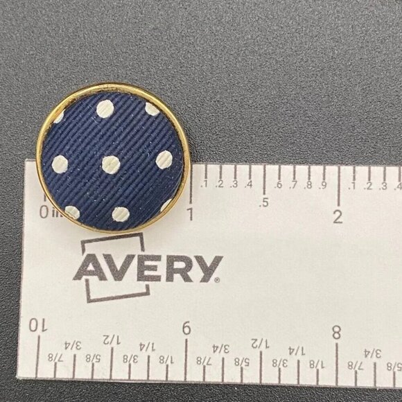 Pretty Woman Polo Navy and White Polka Dot Clip On Earrings Ellen Designs - Picture 4 of 12